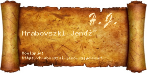 Hrabovszki Jenő névjegykártya