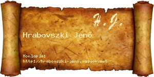 Hrabovszki Jenő névjegykártya