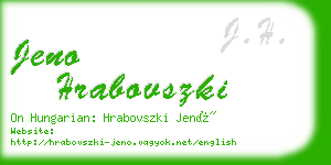 jeno hrabovszki business card